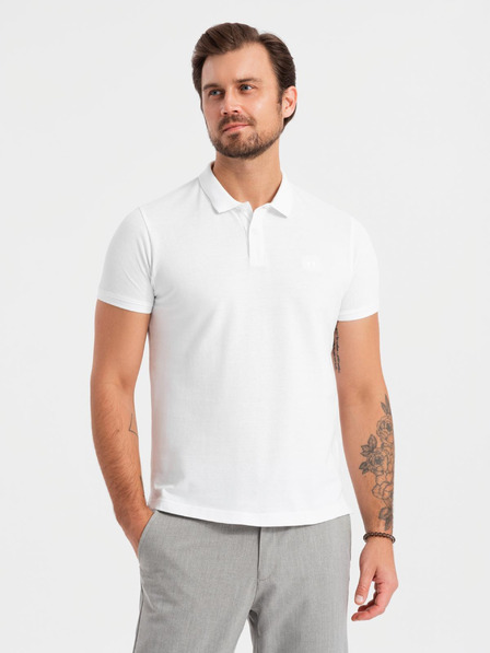 Ombre Clothing Muška pamučna polo majica BASIC - crna/teget/bijela V1 OM-POBS-0133 Ombre odjeća