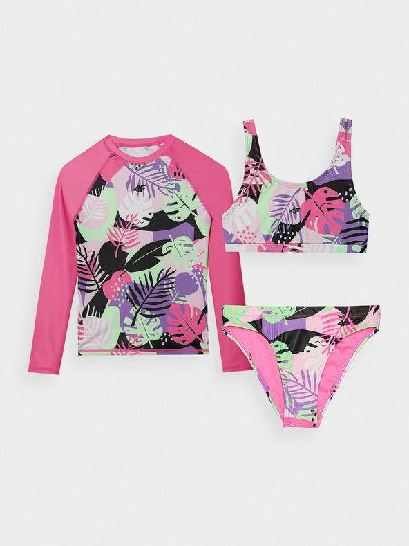 4F Trodijelni kupaći kostim za djevojčice 4F - višebojni