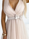 numoco 523-3 Haljina od tila s izrezom i mašnom - bež