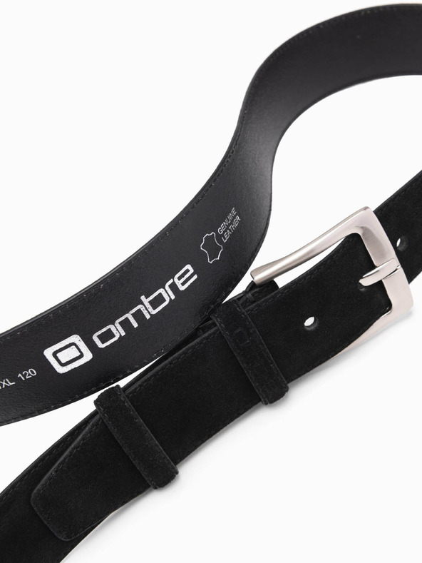 Ombre Clothing Muški jednobojni remen od prirodne antilop crne Ombre odjeće