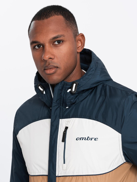 Ombre Clothing Muška svijetla sportska jakna s flisom smeđa Ombre odjeća