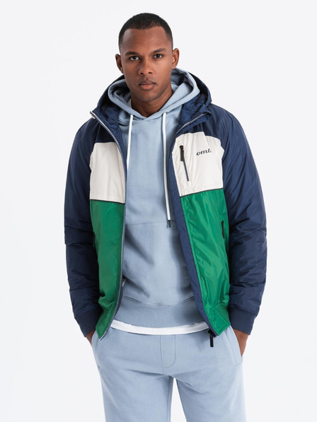 Ombre Clothing Muška svijetla sportska jakna s flisom zelena Ombre odjeća