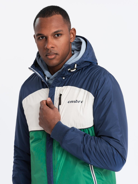 Ombre Clothing Muška svijetla sportska jakna s flisom zelena Ombre odjeća