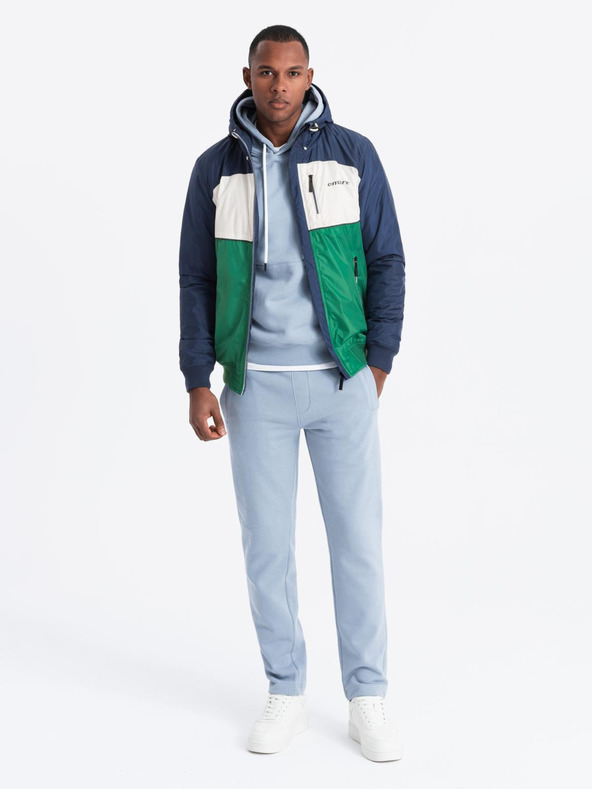 Ombre Clothing Muška svijetla sportska jakna s flisom zelena Ombre odjeća