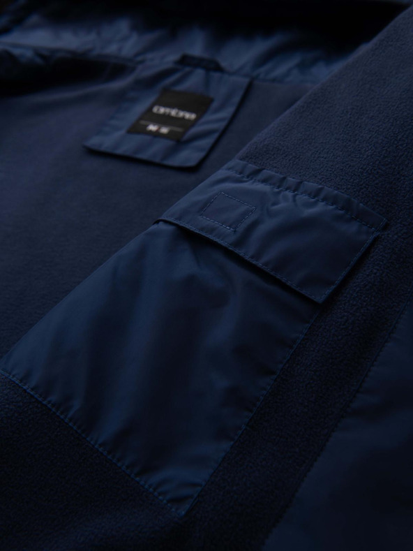 Ombre Clothing Muška svijetla sportska jakna s flisom zelena Ombre odjeća