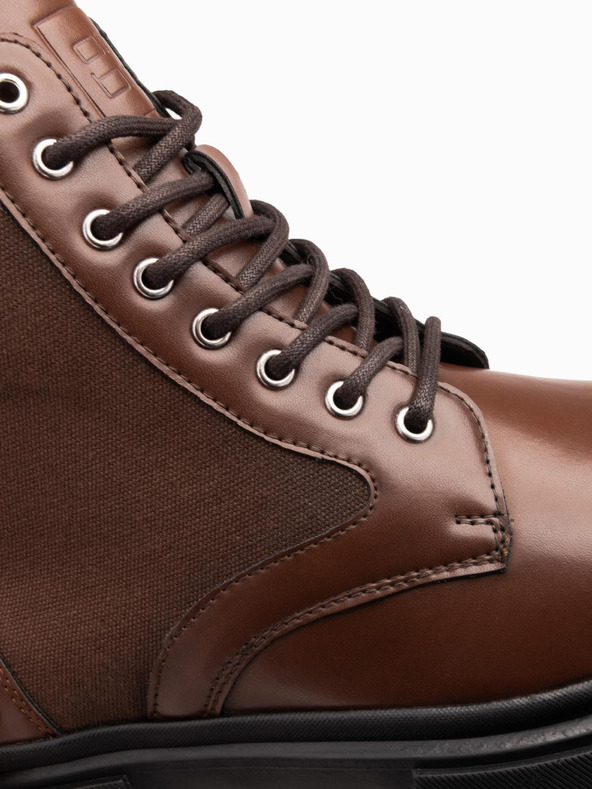 Ombre Clothing Muške visoke čizme od kombiniranih materijala smeđe Ombre Clothing