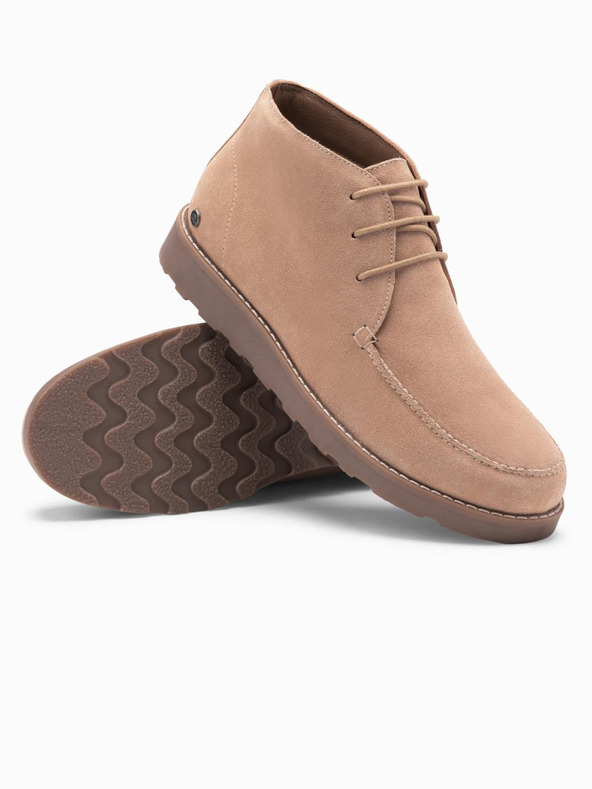 Ombre Clothing Muške gležnjače od brušene kože s grubim potplatom bež Ombre Clothing