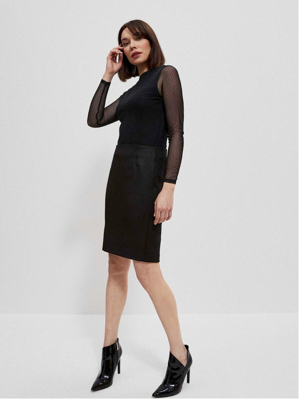 Moodo Crna ženska bluza s prozirnim rukavima Moodo