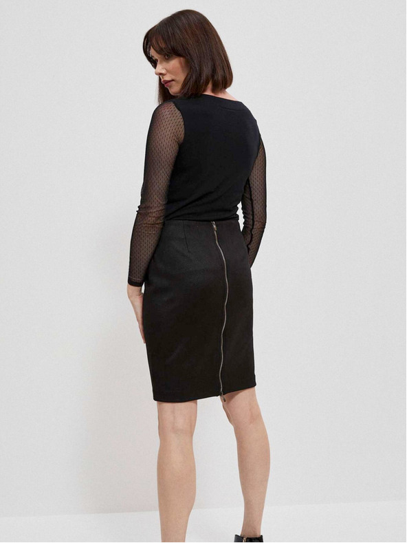 Moodo Crna ženska bluza s prozirnim rukavima Moodo