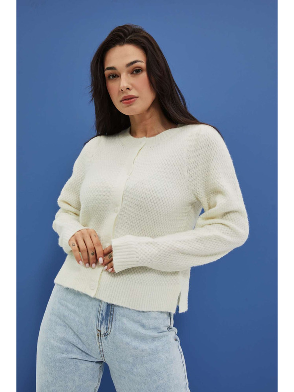 Moodo Bijeli ženski kardigan Moodo