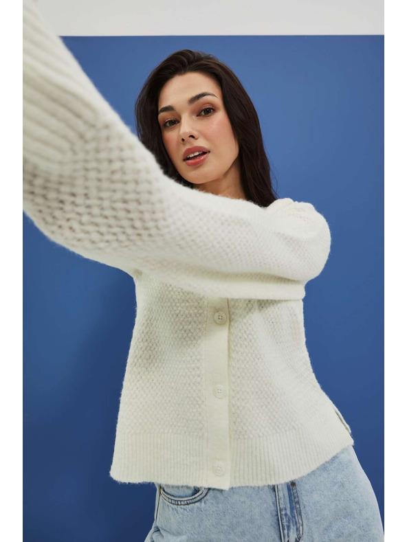 Moodo Bijeli ženski kardigan Moodo