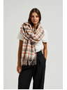 Moodo Bijelo-smeđi Moodo ženski šal na kockice