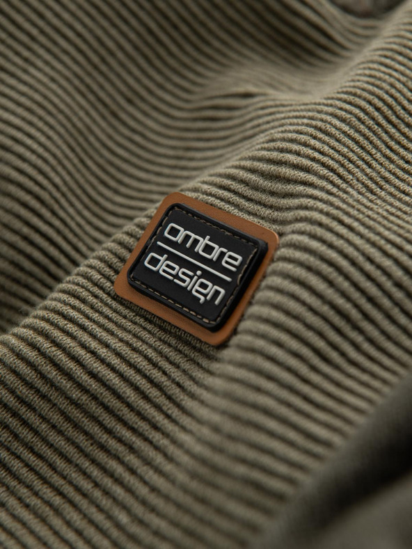 Ombre Clothing Muški pleteni pulover RELAXED FIT s uzorkom zeleni Ombre Clothing