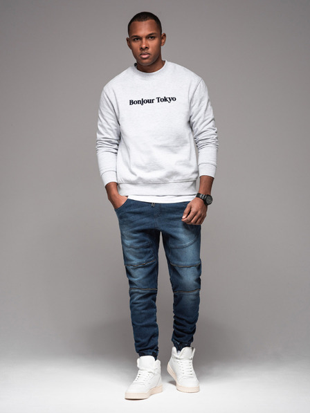 Ombre Clothing Muške JOGGERS hlače s kargo džepovima na patentni zatvarač plava Ombre odjeća