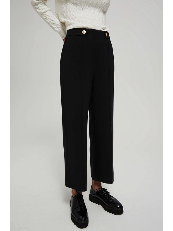 Moodo Crne ženske hlače Moodo