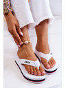 BIG STAR SHOES Ženske japanke na wedge Big Star bijele