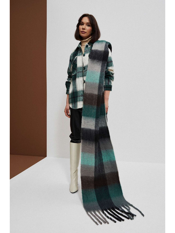 Moodo Ženski plavo-sivi Moodo karirani šal