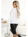 numoco Numoco bijela ženska bluza dugih rukava s prednjom kravatom