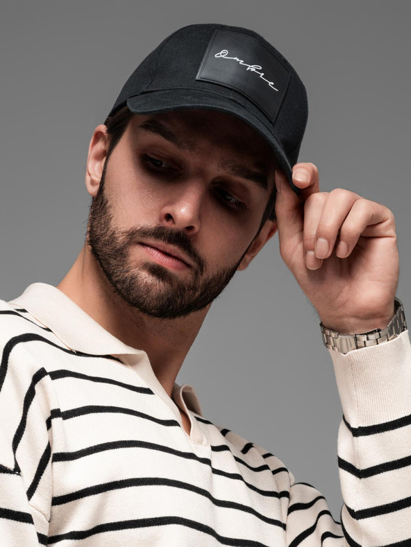 Ombre Clothing Muška kapa s šiltom i velikom krpom crna Ombre odjeća