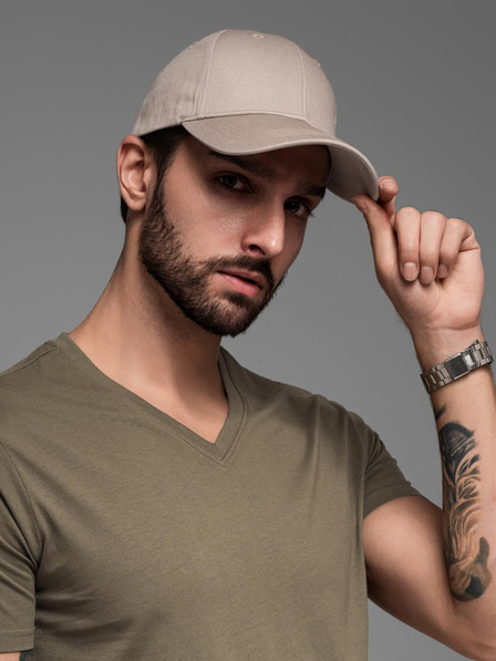Ombre Clothing Muška bejzbolska kapa s ukrasnim vezom bež Ombre odjeća