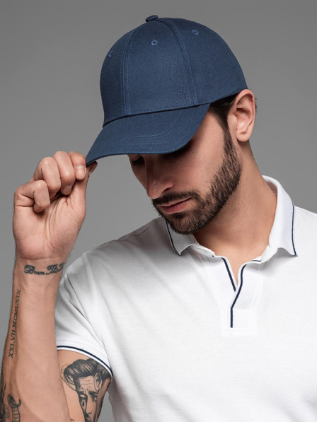 Ombre Clothing Muška bejzbol kapa s ukrasnim vezom tamnoplava Ombre odjeća