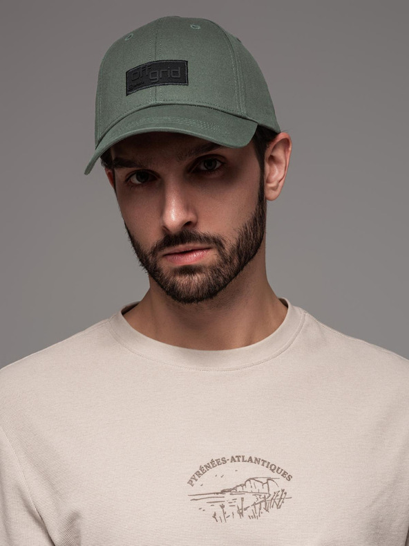 Ombre Clothing Muška kapa sa šiltom i pravokutnom mrljom zelena Ombre odjeća