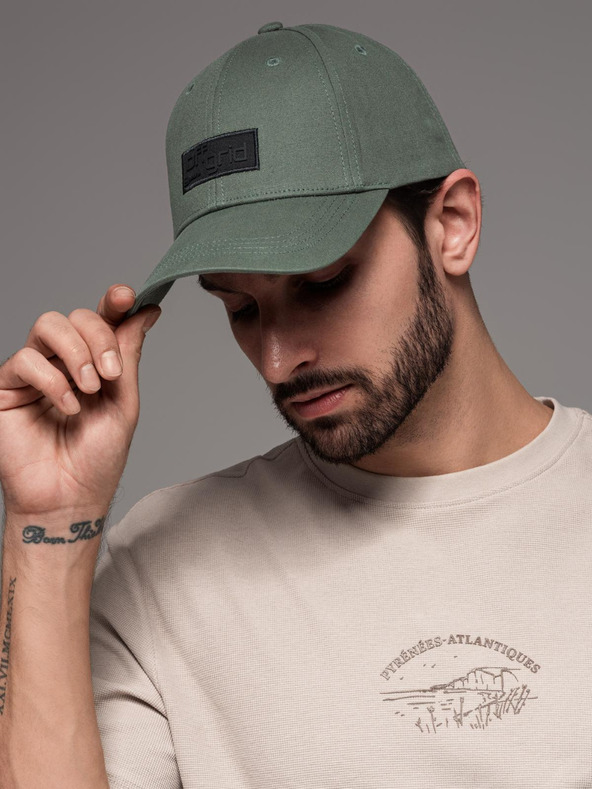 Ombre Clothing Muška kapa sa šiltom i pravokutnom mrljom zelena Ombre odjeća