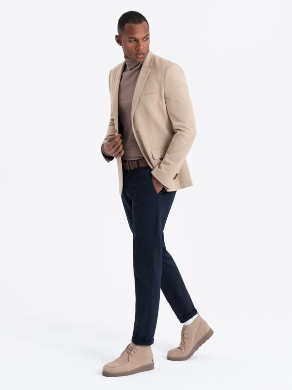 Ombre Clothing Elegantna muška bež jakna od mješavine vune Ombre Clothing