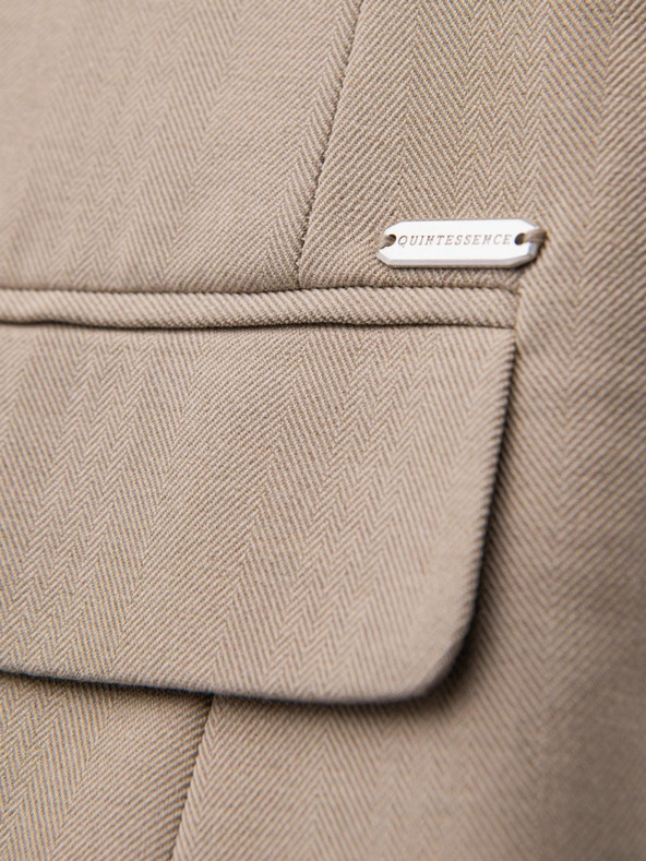 Ombre Clothing Elegantna muška bež jakna od mješavine vune Ombre Clothing