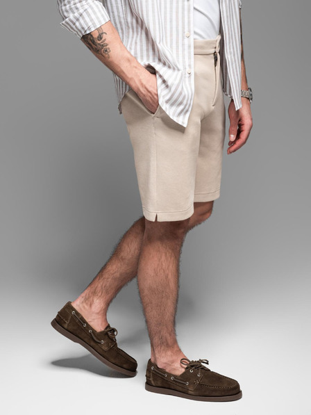 Ombre Clothing Muška pamučna trenirka BASIC bež Ombre Clothing