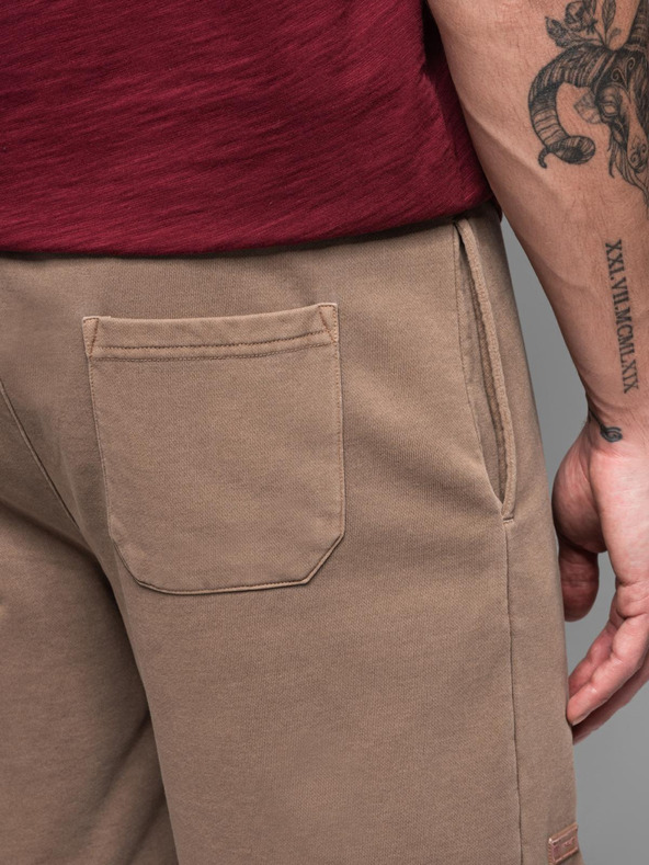 Ombre Clothing Muška pamučna trenirka BASIC smeđa Ombre Clothing