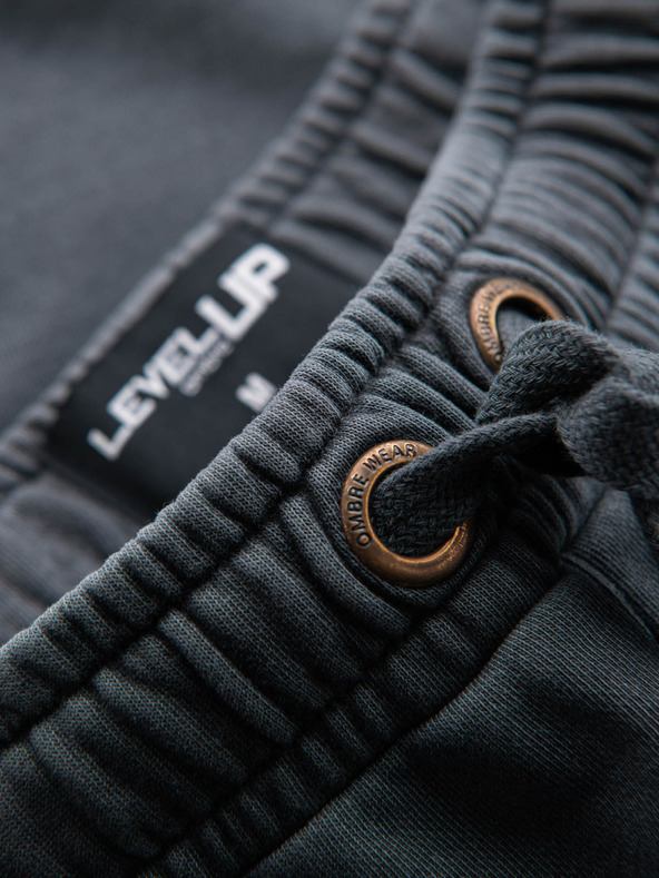 Ombre Clothing Muška pamučna trenirka BASIC siva Ombre odjeća