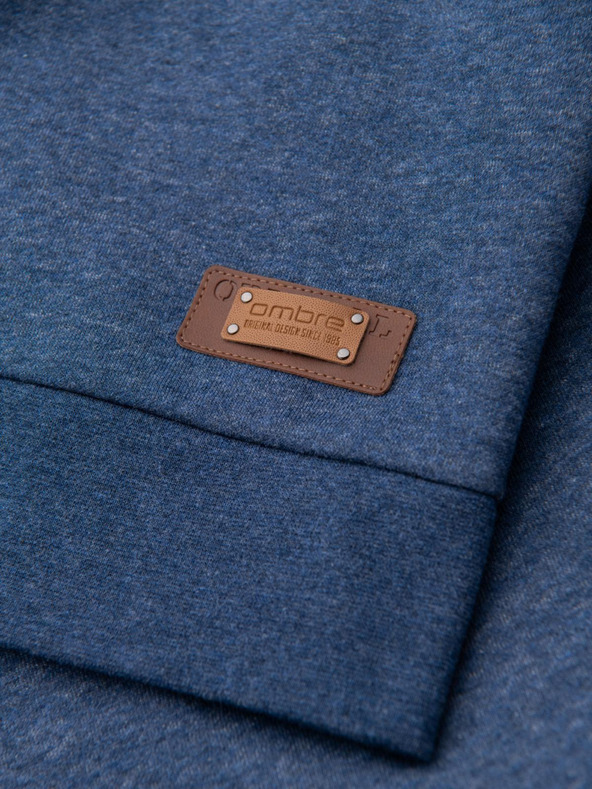 Ombre Clothing Muška majica s kapuljačom i gumbima plava Ombre odjeća