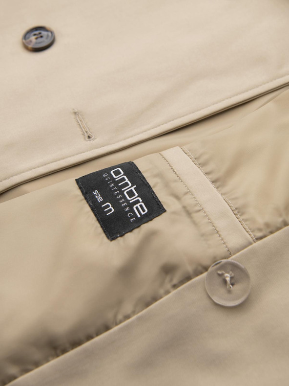 Ombre Clothing Elegantan muški kaput SLIM FIT s remenom bež Ombre Clothing