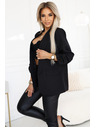 numoco Ženska klasična jakna sa nabranim rukavima - crna