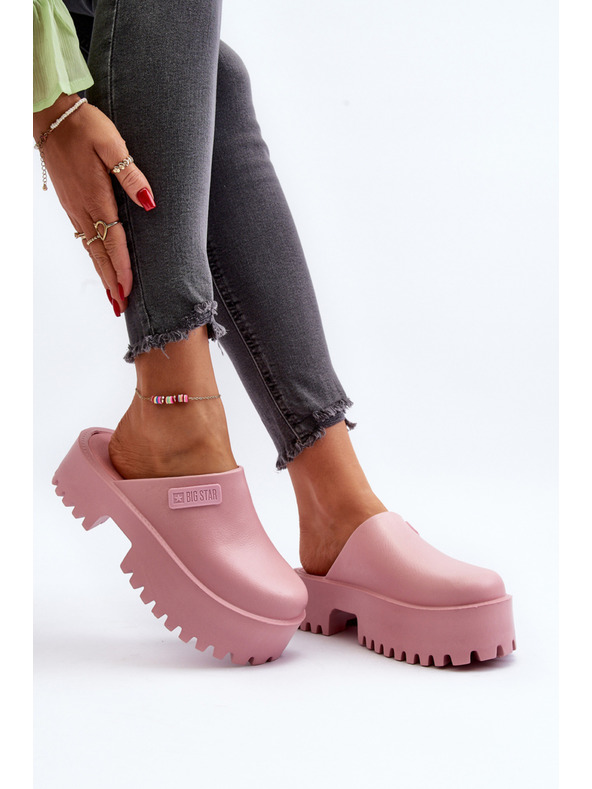 BIG STAR SHOES Ženske papuče s masivnim potplatom Big Star Pink