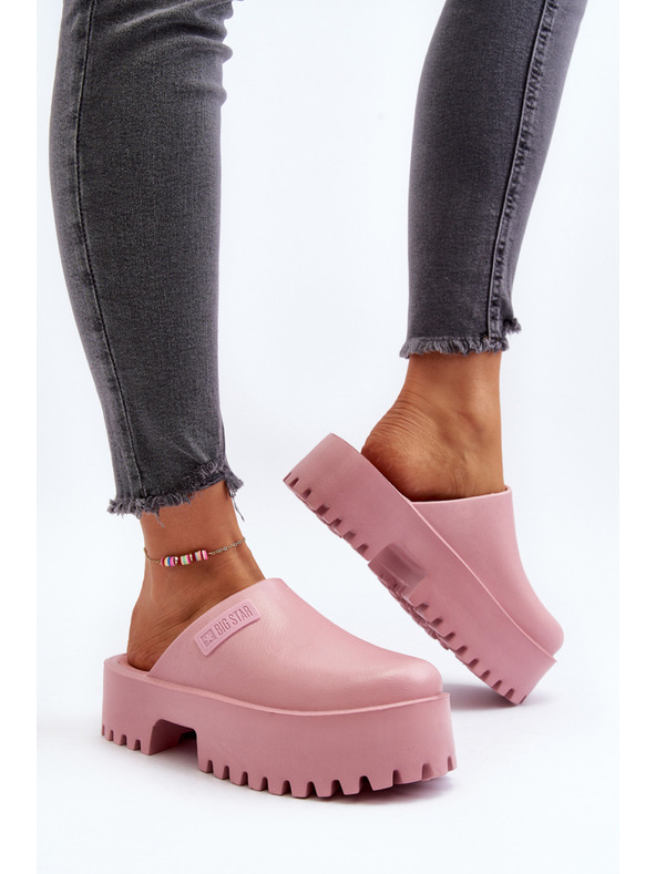 BIG STAR SHOES Ženske papuče s masivnim potplatom Big Star Pink
