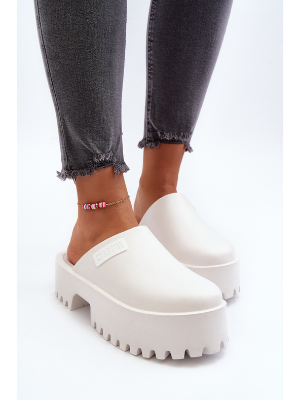 BIG STAR SHOES Ženske papuče na masivnom potplatu Big Star White