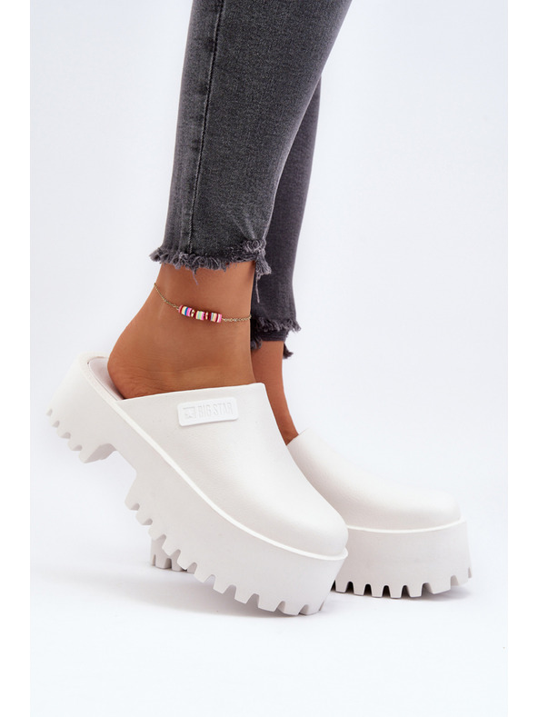 BIG STAR SHOES Ženske papuče na masivnom potplatu Big Star White