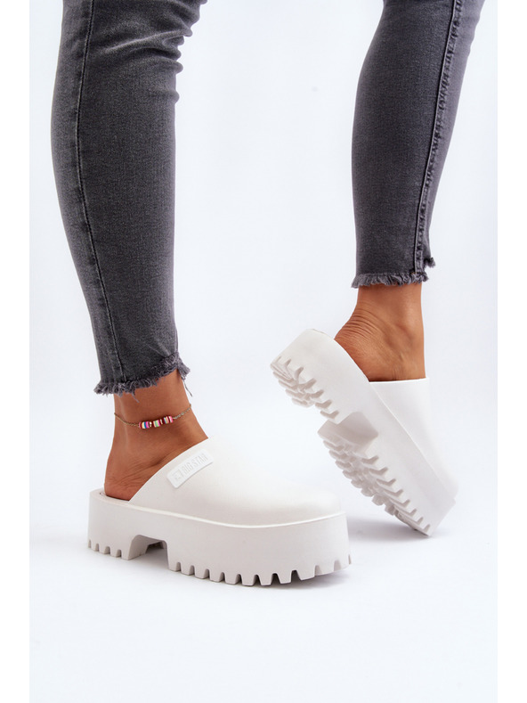 BIG STAR SHOES Ženske papuče na masivnom potplatu Big Star White
