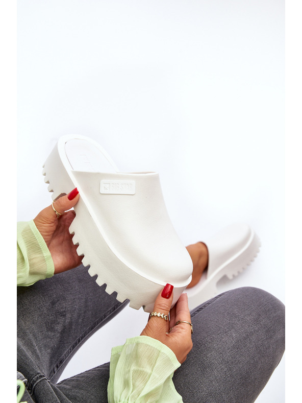 BIG STAR SHOES Ženske papuče na masivnom potplatu Big Star White