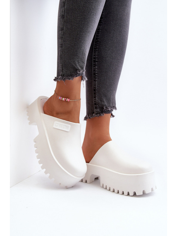 BIG STAR SHOES Ženske papuče na masivnom potplatu Big Star White