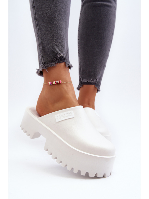 BIG STAR SHOES Ženske papuče na masivnom potplatu Big Star White