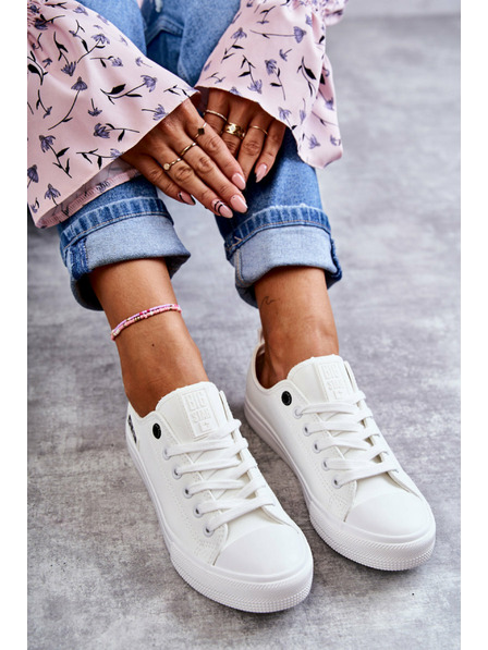 BIG STAR SHOES Ženske niske kožne tenisice Big Star White