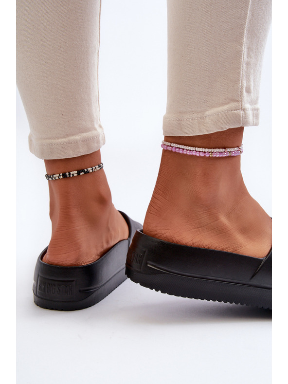 BIG STAR SHOES Ženske pjenaste papuče na platformu s Big Star kopčom crne boje