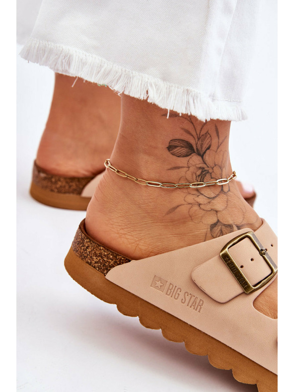 BIG STAR SHOES Klasične ženske papuče Big Star LL274478 Bež