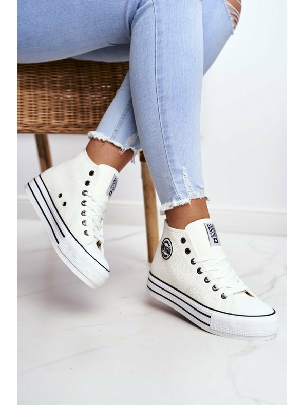 BIG STAR SHOES Ženske visoke tenisice Big Star - bijele