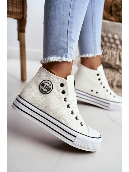 BIG STAR SHOES Ženske visoke tenisice Big Star - bijele