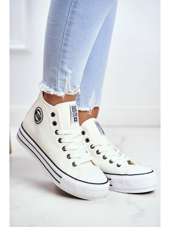 BIG STAR SHOES Ženske visoke tenisice Big Star - bijele