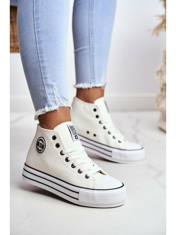 BIG STAR SHOES Ženske visoke tenisice Big Star - bijele